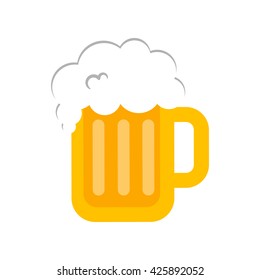 Mug of beer. Modern flat style. Vector icon