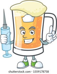 Mug of beer in a nurse character