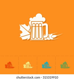 Mug of Beer. Oktoberfest Beer Festival. Flat design style. Vector