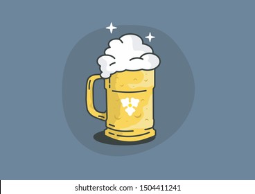 mug of beer on grey background