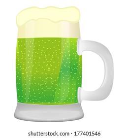 mug of beer on white background 