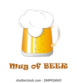 Mug of beer on a white background logo vector image