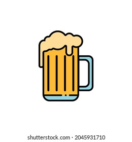 Mugre de cerveza sobre un fondo blanco. Se puede usar como un icono. Gráficos vectoriales.
