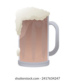 Mug of beer on white background 