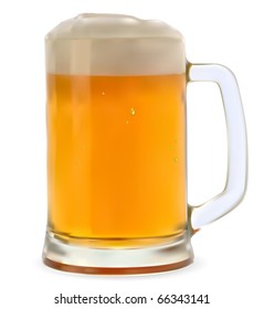 Mug of beer on a white background vector