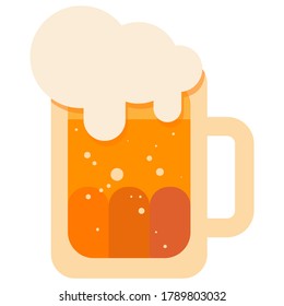 Mugre de cerveza sobre fondo blanco aislado. Cervecería para invitación o tarjeta de regalo, cuaderno, logotipo de tienda de cerveza artesanal, baldosas de baño, libro de recortes. Material de impresión de estuche o tela de teléfono. Ilustración vectorial de estilo plano