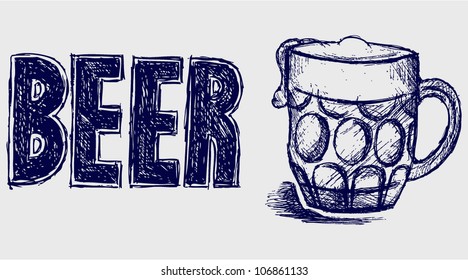 Mug beer. Sketch