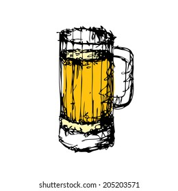 Mug beer. Sketch vector 
