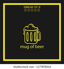 mug of beer sketch vector icon