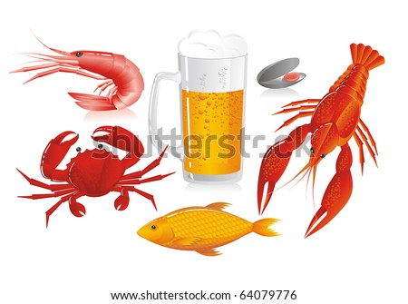 Mug of beer and snack to beer - seafood