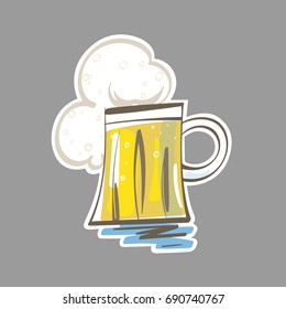 Mug of beer. Symbol. Vector illustration