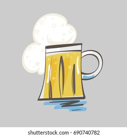Mug of beer. Symbol. Vector illustration
