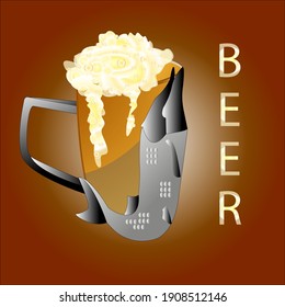 mug with beer turning into fish with the inscription