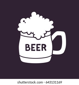 Mug of beer vector icon.