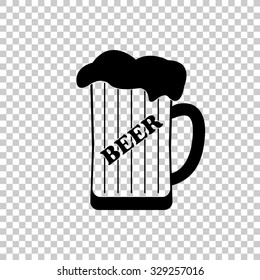 mug of beer vector icon - black illustration
