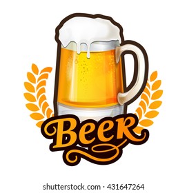 Mug of beer. Vector illustration