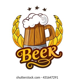 Mug of beer. Vector illustration