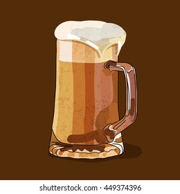 Mug of beer. Vector illustration.
