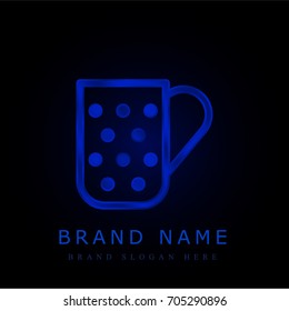 Mug blue chromium metallic logo