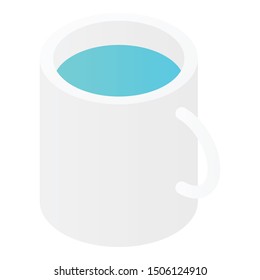 Mug with blue liquid icon. Isometric of mug with blue liquid vector icon for web design isolated on white background