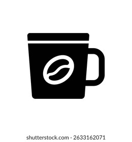 Mug with Bold Bean on Center Front - Coffee Cup with Bean Design
