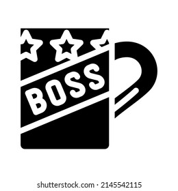 vector de icono de glifo de jefe de taza. signo del jefe de la taza. símbolo de contorno aislado ilustración negra