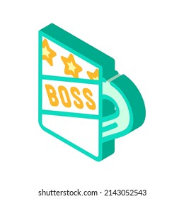 mug boss isometric icon vector. mug boss sign. isolated symbol illustration