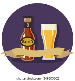 Mug and bottle of beer