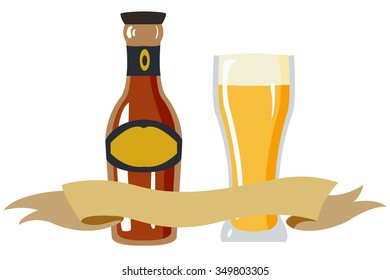 Mug and bottle of beer