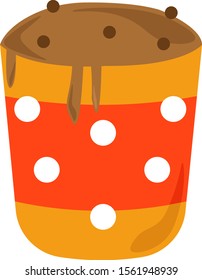 Mug cake, illustration, vector on white background.