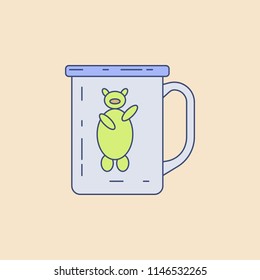 mug for camping field outline icon. Element of outdoor recreation icon for mobile concept and web apps. Field outline mug for camping icon can be used for web and mobile