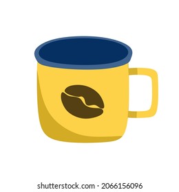 A mug for camping and hiking. Suitable for scrapbooking, posters, labels, stickers.