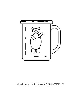 mug for camping icon. Element of camping and outdoor recreation for mobile concept and web apps. Thin line icon for website design and development, app development. Premium icon on white background