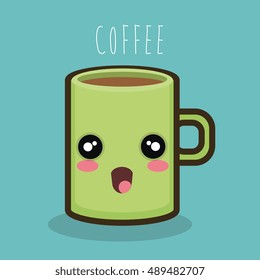 mug cartoon coffee icon graphic