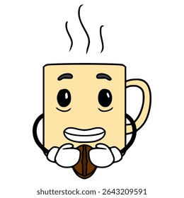 mug character illustration hand drawn isolated vector
