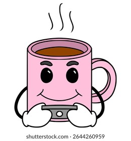mug character illustration hand drawn isolated vector