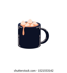 mug with chocolate beverage icon vector illustration design