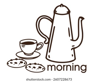 mug, chocolate and a cup of coffee in the morning icon 