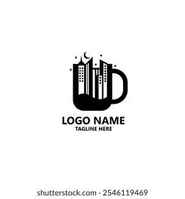 Vector de diseño de logotipo de ciudad de taza