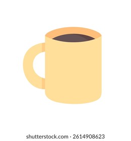 Mug with coffee. Cup with beverage. Flat vector design isolated illustration.