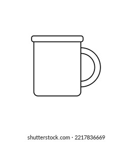 mug, coffee cup  icon in line style icon, isolated on white background