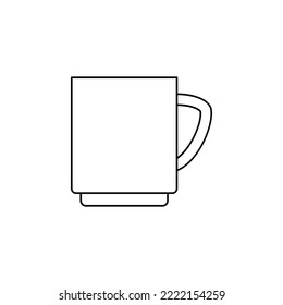 mug, coffee cup  icon in line style icon, isolated on white background