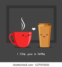 A mug and a coffee cup. Vector Illustration