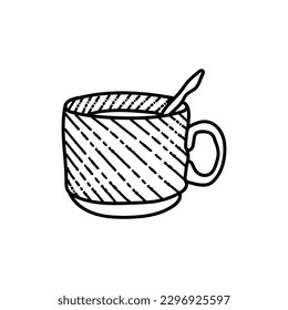 Mug coffee glass line art creative design