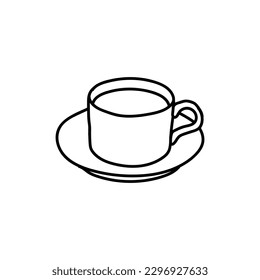 Mug coffee glass line simple creative logo