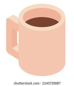mug of coffee icon isometric