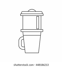 Mug for coffee icon in outline style isolated vector illustration. Dishes symbol