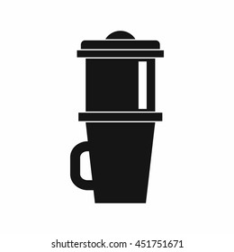 Mug for coffee icon in simple style isolated vector illustration. Dishes symbol