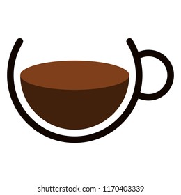 Mug of coffee icon. Vector illustration cup of hot coffee. Logo of the coffee house.