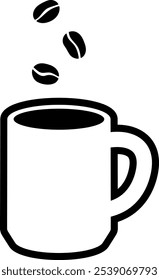 Caneca de café ícone vetor isolado